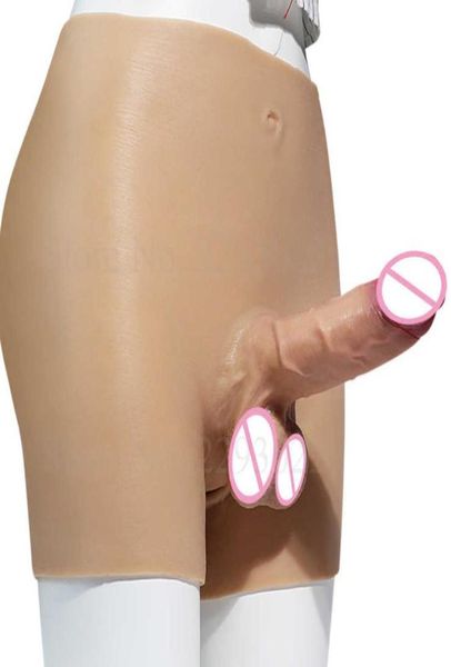 Silikon strapon yapay penis elastik külot gerçekçi yapay penis giyim pantolon mastürbasyon cihazı kadın lezbiyen kayış penis seks oyuncak 218221207
