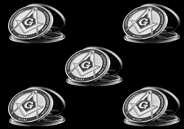 5pcs Kollektion Coin European Brotherhood Masons Masonic Craft Token 1 Unz Silber Plated Challenge Badge5494923