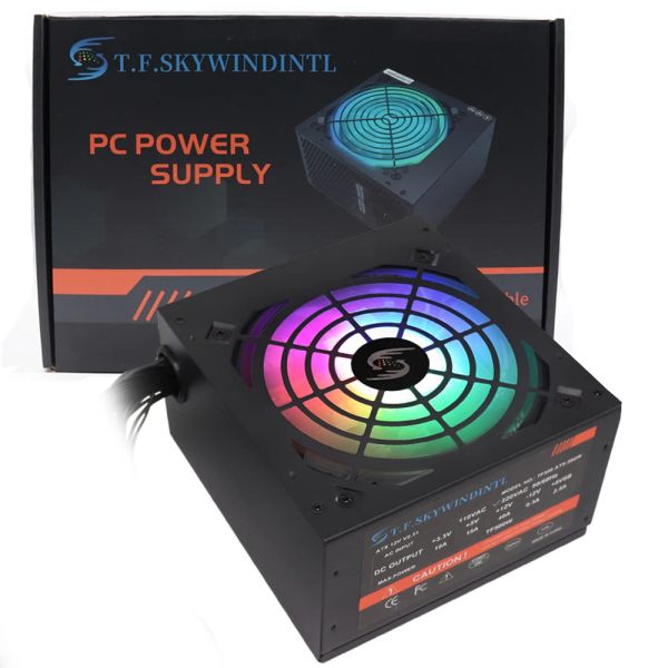 Supplies Font 500W PSU ATX 12V Gaming PC Supply Gaming Game RGB Fan 500W Fonte de alimentação de computador PSU Fonte de alimentação de laboratório