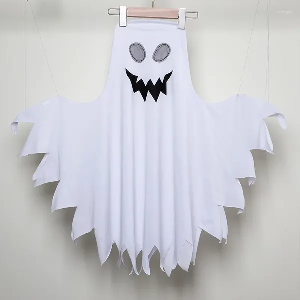 Jackets Halloween Grimace Pullover Cape Fantasia assustador Fantasma branco para crianças