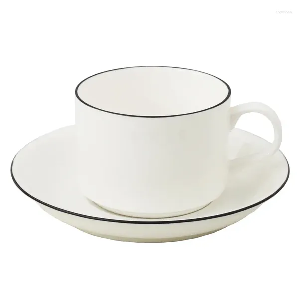 Tazze di piattini tè bianco caffè europeo osseo nobile in porcella di latte ceramica latte cafe moka tazza tazza el