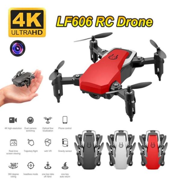 LF606 WIFI FPV DRONE RC dobrável com altitude de câmera HD 4K HD 4K de 50mp Hold 3D Modo sem cabeça RC Helicopter Airplane Airplane2796363