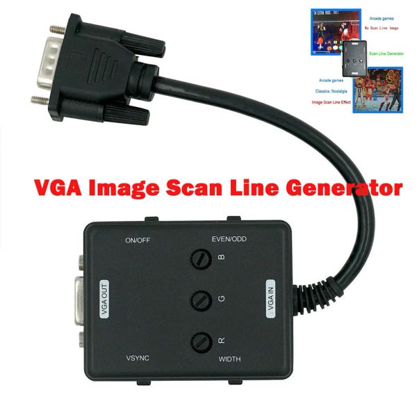 Acessórios nostálgicos com extensão Cable Clear Image Games Arcade Games Auto -alimentado Universal Electronic Scan Line VGA Scanline Generator