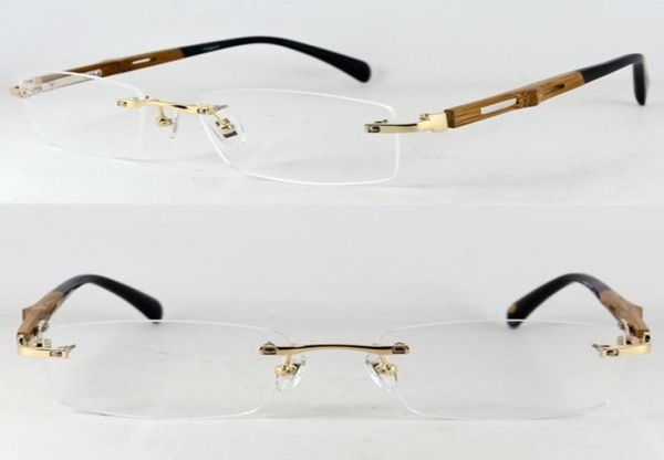 Pure Titanium Wooden Made Made Bursless Olheeglass Frames Myopia Rx homens capazes de óculos de óculos de alta qualidade 2103236576268