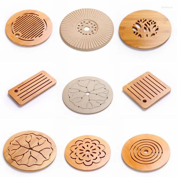 Tee Tabletts Haushalt Keramik Trockenplatte Teile Tisch Bambus Panel Topfkissen Wärme Isolierung