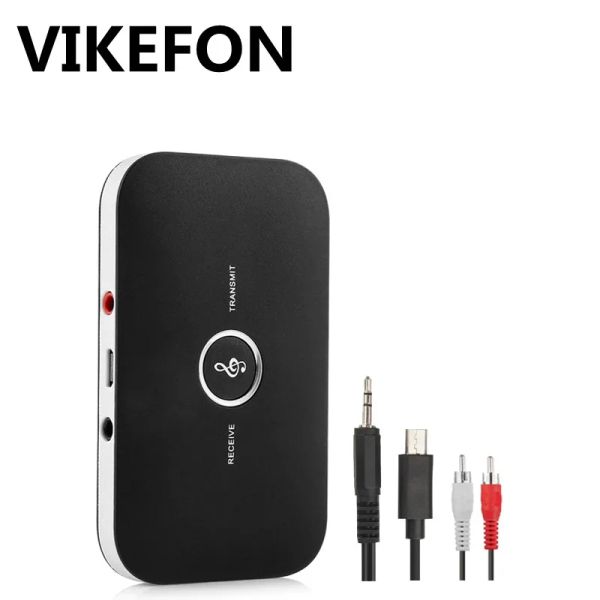 Adaptörler/Donlar Vikefon Bluetooth 5.0 Verici Alıcı 2 İçinde 1 EDR Kablosuz Audio Dongle 3.5mm AUX RCA TV PC Dizüstü Bilgisayar Araba