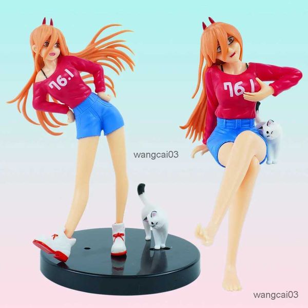 Actionspielzeug Abbildungen 16 cm Anime Denji Figur Power Pochita Figur gepresst Instant Nudeln Szene Ornamente Makima PVC Model Doll Makima Boxed Toys