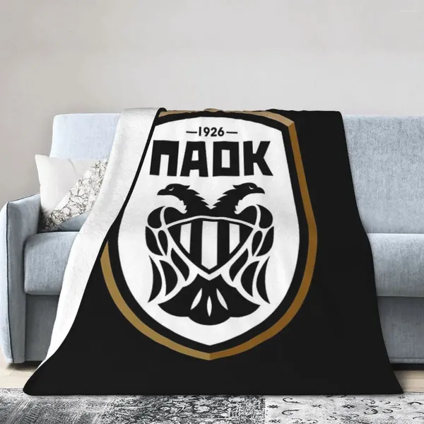 Battaniye Flannel Battaniye Paok Yunan Futbol Sporları Selanik Yataktan Piknik Ev Kanepesi için Sıcak Peluş