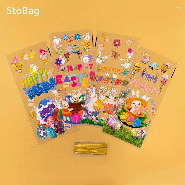 Geschenkpapier Stobag-Oster Opp Transparent Bag Food Grade Verpackung Snack Griff Kekslagerendekoration Süßigkeiten Schokoladenbrot