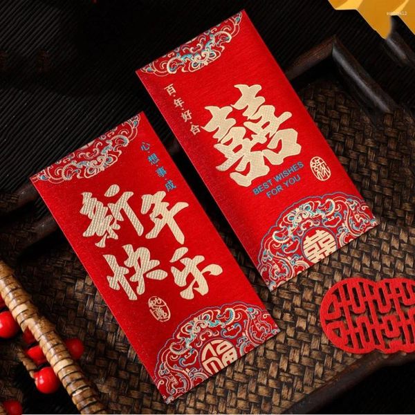 Подарочная упаковка 6шт/сет китайский год Red Envelope Happy Hongbao 2024 Pocket Lucky Trartice Money Convening Wedding