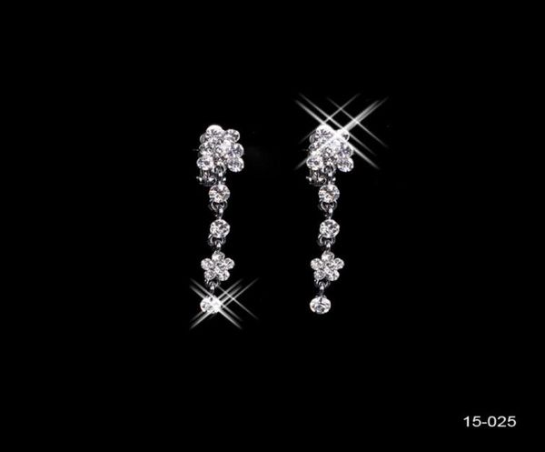 15025 Heiliger Strasskristall vier Blattklee Ohrring Halskette Brautparty Hummerverschluss billiger Juwelen Sets für Prom Evening 9595025