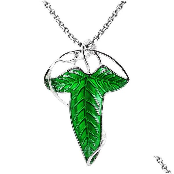 Collane a ciondolo Accessori benestanti Lord of therings Een Green Leaf Fashion Gioielli Droping Delivery Dhddo