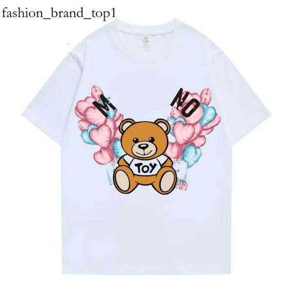 Magliette da uomo Moschinn Magliette Designer da donna magliette maschile maschi Tees primavera Auumnt Moschinn maglietta estiva Cotton Solid Color Clisp Top Top Teddy Bear 8117