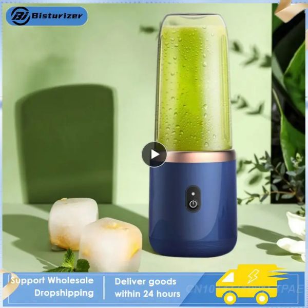 Juicers 1/2pcs 6 pale portatili piccoli spremiagrumi elettrici Summer Fruit Fruit Juice Blenders USB Caricamento di spremitura per cucina