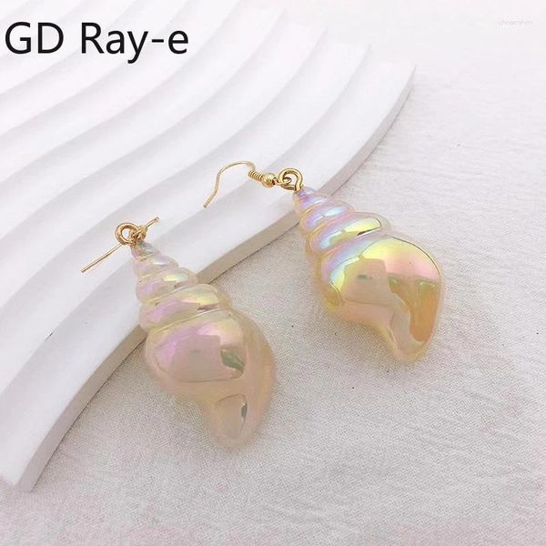 Dangle Ohrringe Fashion Shell Spiral Sea White Conch Snail Drop Ohrring für Mädchen Schmuck Statement Harz Trtendy süßer Sommer