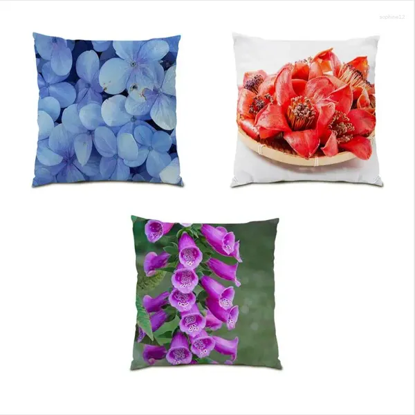 Pillow Snowflake Throw Covers Paisagem Sala de estar Decoração de flores Capa de flor 45x45 Palm tropical E1368