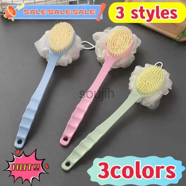 Bath Tools Accessories 1pcs Pincel de banho de borracha Manuja longa Cabelo de banho Mush Back esfregando corpo esfoliante Ferramentas de cuidados com a pele de massagem 240413