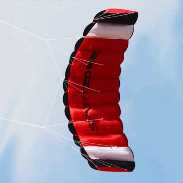 Discs 1,8m Dual Line Fallschirm Stunt Kite Outdoor Fun Fly mit Flying Tool Parafoil Kite Outdoor Strand Spaß Sport Good Flying Kite Toy