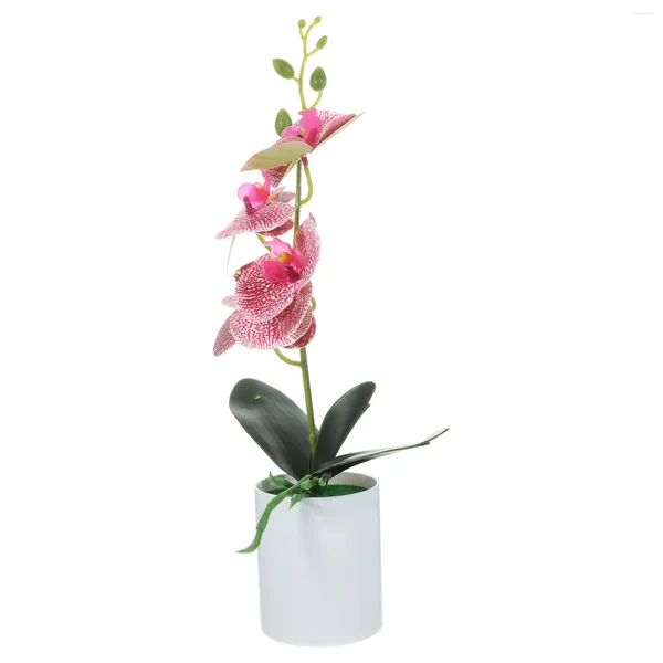 Dekorative Blumen künstlicher Topf Orchidee Simuliertes Desktop Kunststoff Realistischer Bonsai Falsch