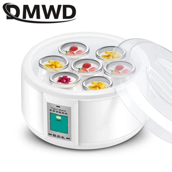 Maker 1,5 litri elettrici produttrici di yogurt fermentatore automatico multifunzione in acciaio inossidabile rivestimento natto sottaceto da vino riso 7 tazze da yogurt