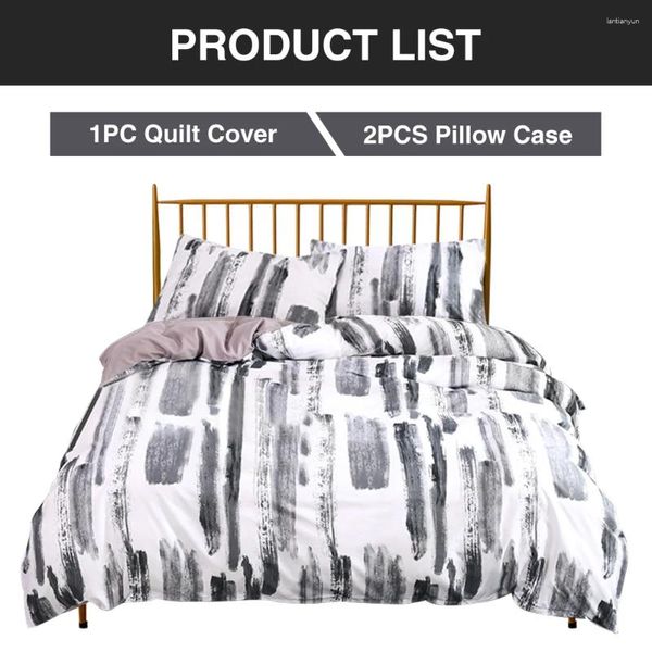 Yatak Setleri 3pcs kalınlaştırılmış moda baskılı yastık kasa yumuşak yorgan kapağı seti polyester ev tekstilini fermuar kapanış ile yıkanabilir