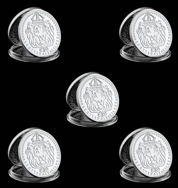 5pcs scottsdale hortelã omnia paratus off 1 troy oz coleta de moedas prateadas com capsule de acrílico duro9559267