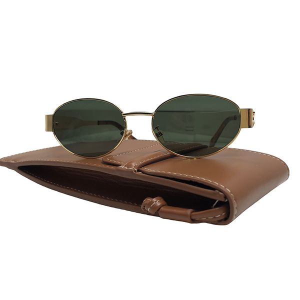 Óculos de sol de grife para homens homens de homens iguais que Lisa Triomphe Beachstreet Photo Pequena moldura completa sunniesmetal com caixa lunete de soleil moda copos de luxo