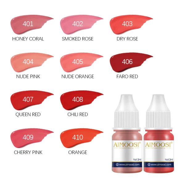 Malzemeler 3ml çıplak renkli dövme mürekkep kalıcı mikrobladlı boya mürekkepleri pigment pigment yarı makyaj dudaklar tonu sarf malzemeleri dövme malzemeleri