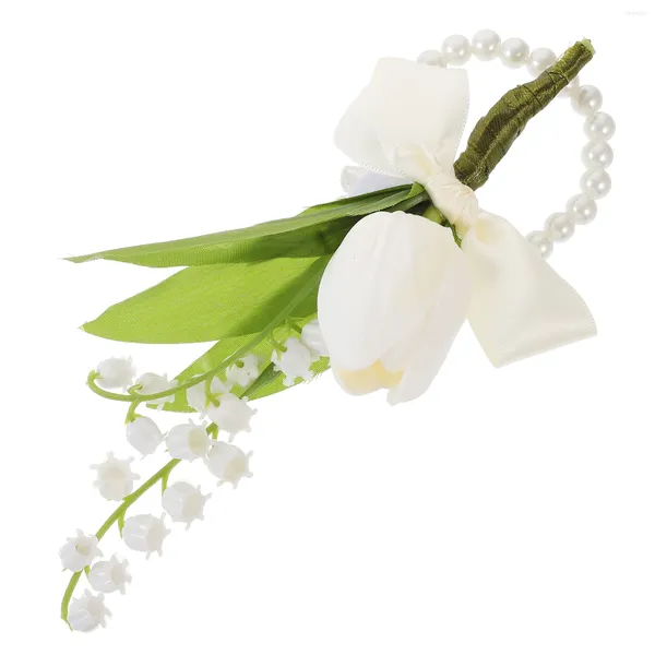 Dekorative Blumen Corsage Armband Hochzeitsbedarf Brautjungfern Handgelenksbänder Braut Hand klein frisch