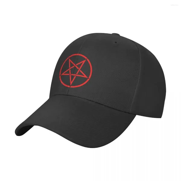 Top Caps Ters Pentagram Kırmızı Grafik Beyzbol Kapağı Güneş Kremi Cosplay Güneş Şapkası Çocuklar İçin Askeri Taktik Erkek Tenis Kadınlar