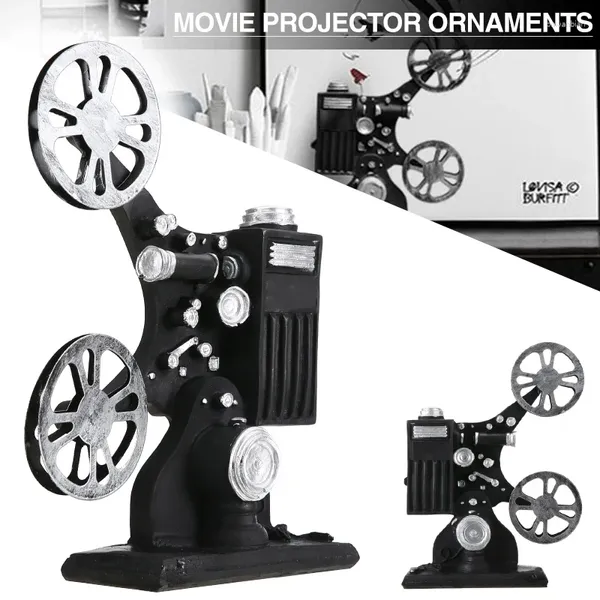 Figurine decorative Materiale in resina Retro Nostalgic Movie Proiettore Decorazione Cema Artigianato Cinema Shooting Props Desktop Ornamenti per la casa 19 6.5