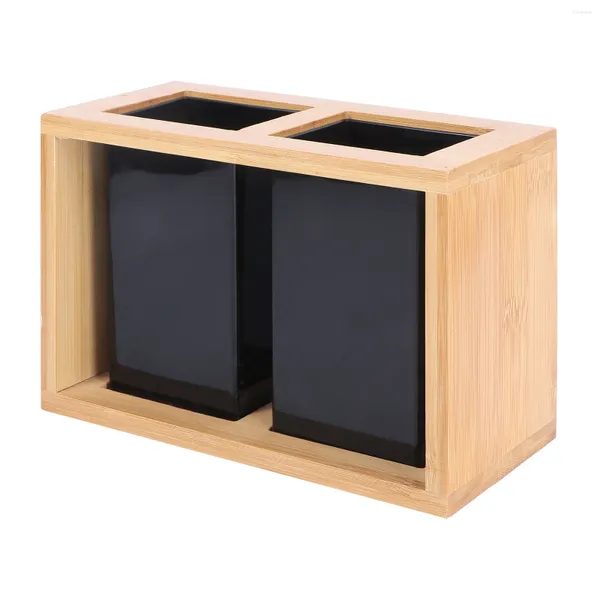 Armazenamento de cozinha Tableware de mesa de mesa de mesa de bambu Organizador de prateleira para colher faca utensílios de pauzinhos de faca