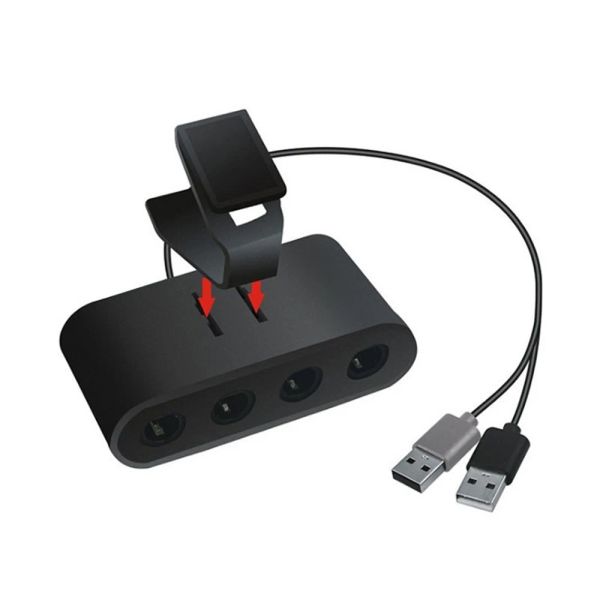 Cavi 10pcs 3in 1 4 Porte Player per adattatore controller GameCube per Wiiu per Switch NS o PC Handle Adattatore convertitore combinato
