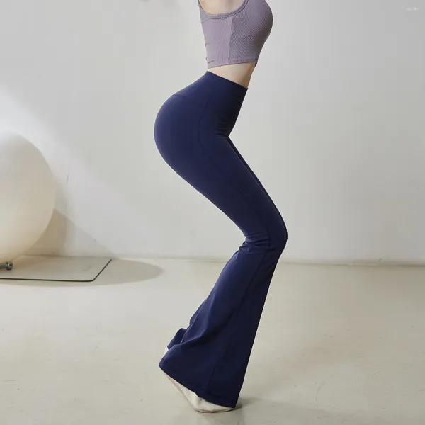 Pantaloni attivi Donne Leggings a gamba a gamba pieghevoli ad alta vita ad allenamento di danza svasato da ballo a campana a lungo lunghezza