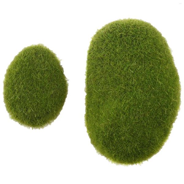 Tigelas 20 peças 2 tamanhos Rochas Decorativa Faux Green Moss Cobert