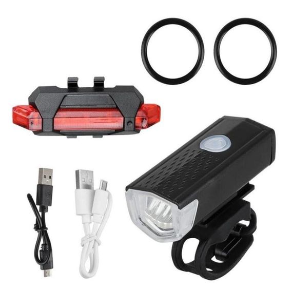 Luci da bici Bicycle Light LED USB Set ricaricabile Set di montagna Accessori per fari posteriori anteriore 8453315