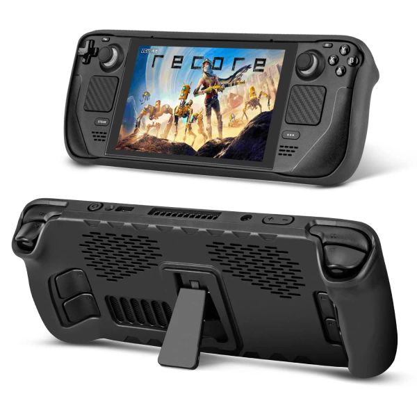 Zubehör 7pcs Case Set TPU -Abdeckung mit Stand Touchpad -Taste Aufkleber Staubdes nicht -Slip -Spielzubehör für Steam Deck Accessoires