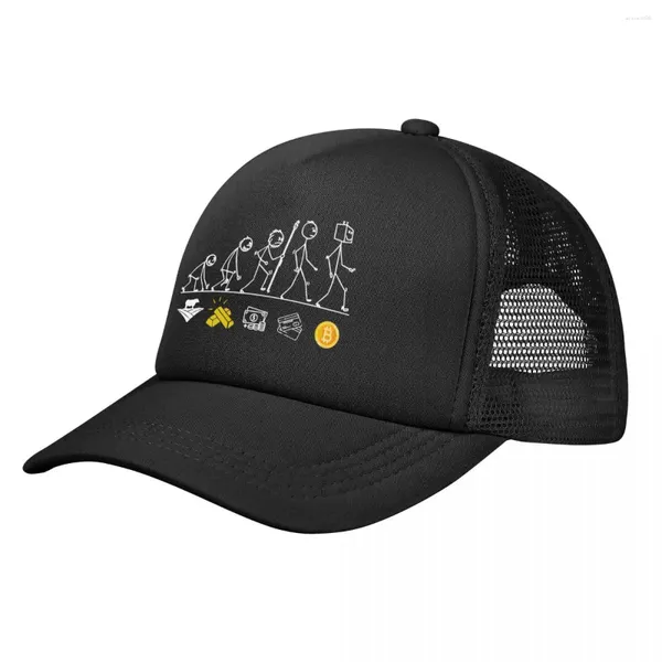 Ball Caps Evolution of Money Crypto Trucker Hat Adult BTC Ethereum Blockchain Sports Cap Регулируемая сетка бейсбол