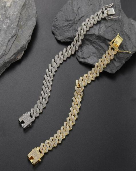 Punk rock 14 mm redondo aço inoxidável de aço cubano Miami Link Chain Bracelet for Men Rapper Gold Silver Color Gift4778006