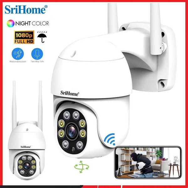 Telecamere IP Srihome SP028 2MP SH052 5MP PTZ Camera WiFi AI Tracciamento automatico Tracciamento IP per esterno Audio Audio Night Vision CCTV Surveillance 240413