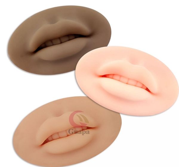 3 pezzi di labbra 3D nude praticare la pelle silicone per trucco permanente PMU artisti Accessori per la formazione dei tatuaggi microblading1903448