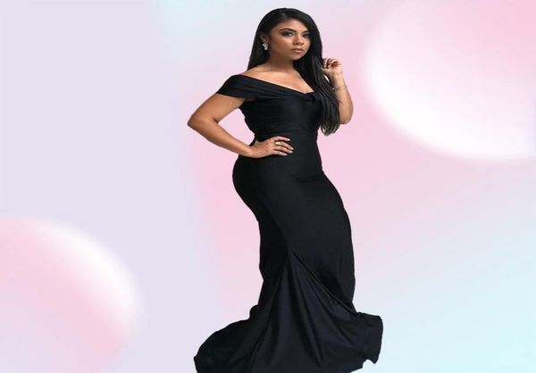 2022 Mermaid de mira de estilo de mira de country preto Vestidos de dama de honra Plus Size Off Off Warth Jardim Madden Honor Wedding Party GU7988545