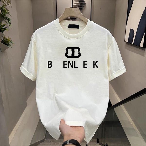 T-shirt a maniche corte in cotone pesante in stile americano per giovani uomini e donne estate Instagram popolare marca Street rotonde top rotondo