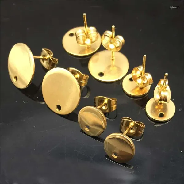 Collane a pendente 50pcs/Orecchini in acciaio inossidabile LOT Risultati del connettore Post di orecchini fai -da -te con anello per accessori