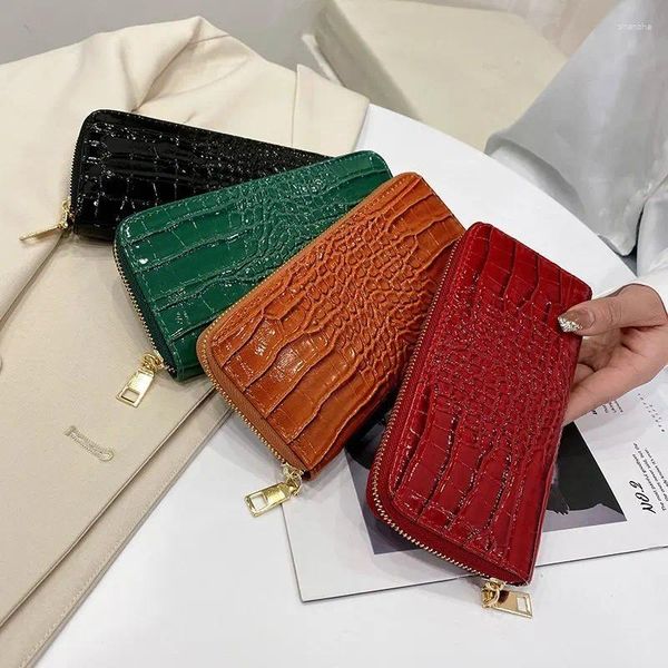 Bolsas de armazenamento 2024 Fashion Crocodile Print Burse Feminino Versão coreana