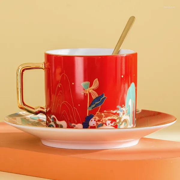 Tazze set di caffè in ceramica set squisiti tazza di tè pomeridiano cinese per la luce della casa di lusso di lusso