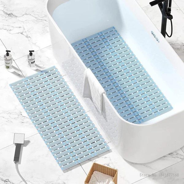 Badmatten 1pc Long TPE 68x40 cm/90x40 cm Mat Massage Badezimmer Teppiche Sicherheit Anti Slip Dusche Badewanne Saugnaspekte Becher Fußboden Fußpolster