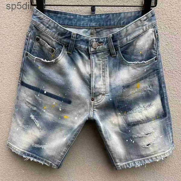 Jeans da uomo short cort shir short pantaloni in denim night club casual blu cotone estate in stile nh3a