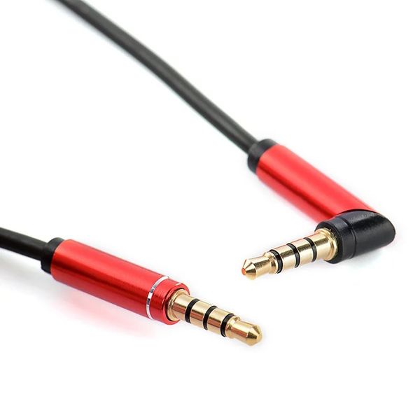 3,5 мм мужчины с мужчинами 4 секциями Aux Car Audio Audio Cable Cable Clobe L-образный L-образный чистый медный мобильный телефон пары компьютеров пары компьютеров