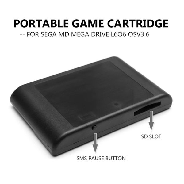 Acessórios MD Cartucker Memory Card Adapter Game Storage Burning Card para MD SEGA OSV3.6/3.8 Versão Suporte SD (MMC/TF/MiniSD) Cartão de memória